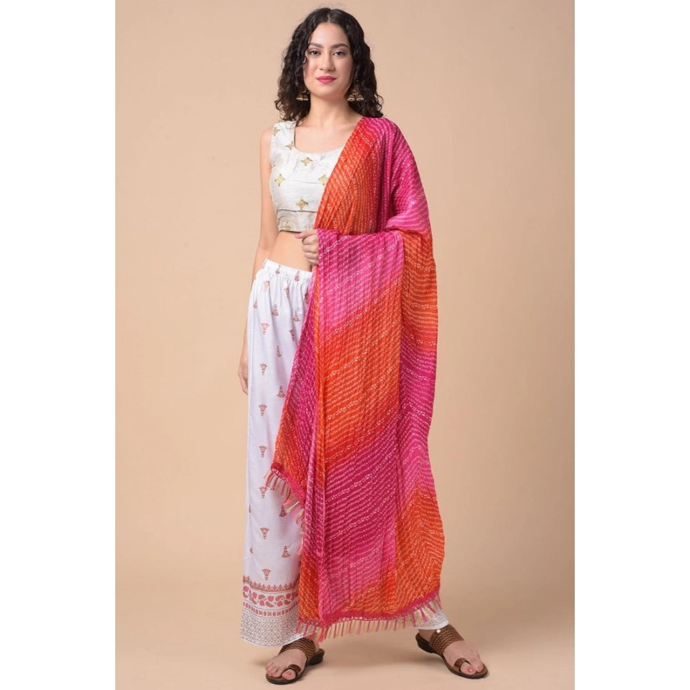 Generic Women's Chanderi Printed Dupatta (Multicolor, Length: 2.25 to 2.50 Mtr)