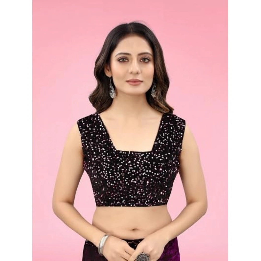 जेनेरिक महिलाओं की लाइक्रा फ्लोरल साड़ी अनस्टिच्ड ब्लाउज़ के साथ (वाइन, 5.5 मीटर)