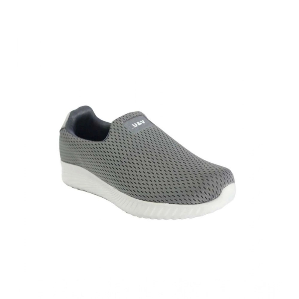 Generic Men's Casual Synthetic Leather Pull On Shoes (Grey)