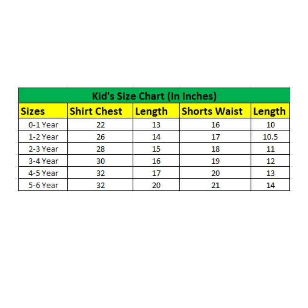 Generic Kid's Lycra Printed Casual wear Shirt And Shorts Set (Green)