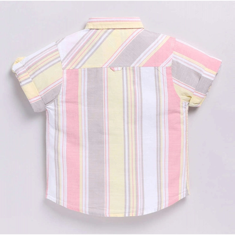 Generic Boy's Cotton Blend Printed Short Sleeve Shirt (MultiColor)