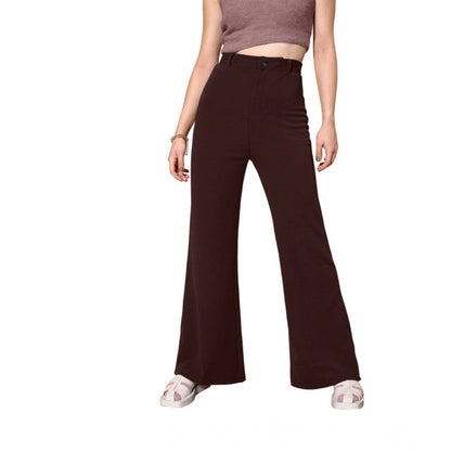 Generic Women's Polyester Cow Pattern Pant (Coffee)