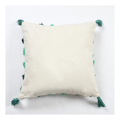 Generic Cotton Tufted Cushion Pillow Cover 16x16 Inch Pack of 2 (Green)