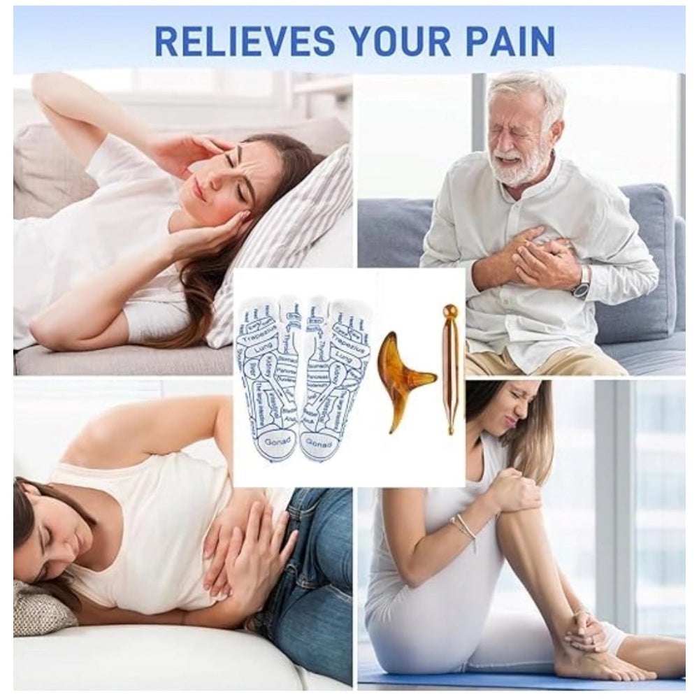 Generic Cotton Acupressure Reflexology Socks (White)