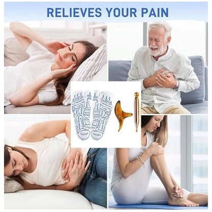 Generic Cotton Acupressure Reflexology Socks (White)